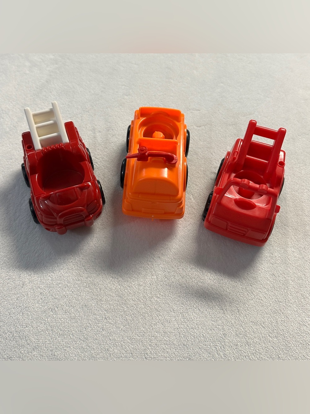 FISHER PRICE 3pc vintage little people fuel + fire truck bundle